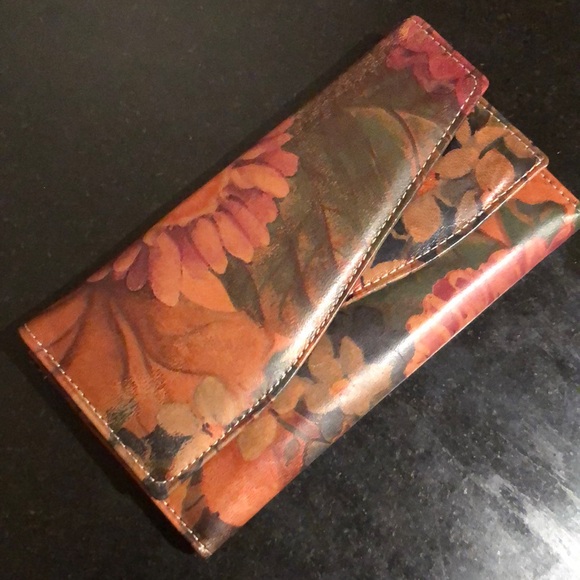 Corium Floral Leather Trifold Wallet NWT- Brown/Red/Green-Handcrafted Argentina - Picture 8 of 10